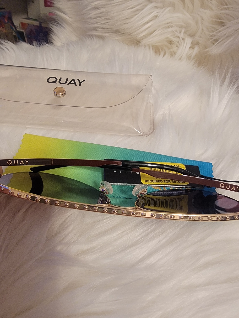 Quay Australia High Key Rivet Sunglasses - Purple Gradient Lenses - Picture 6 of 6
